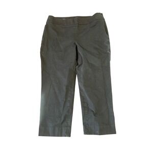 Talbots Chatham Crop‎ Pants Women's Size 12 Black Slit Hem Casual Career